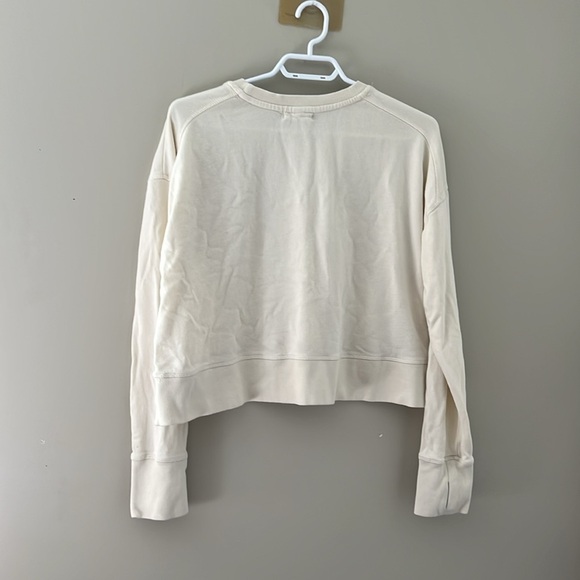 Cream Long Sleeve Tee with Soft Comfort - Picture 2 of 3